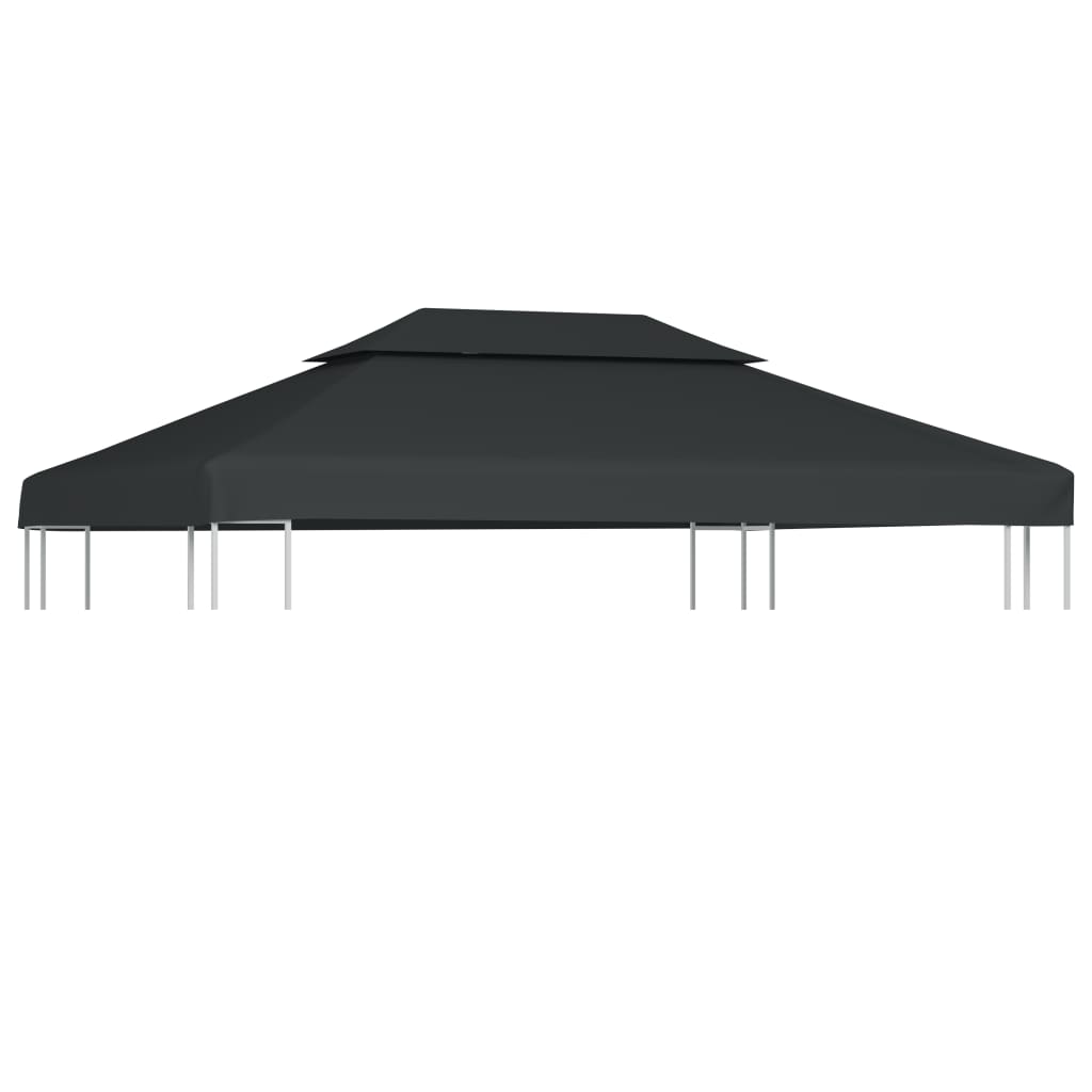 pavillontopdække i 2 lag 310 g/m² 4x3 m antracitgrå