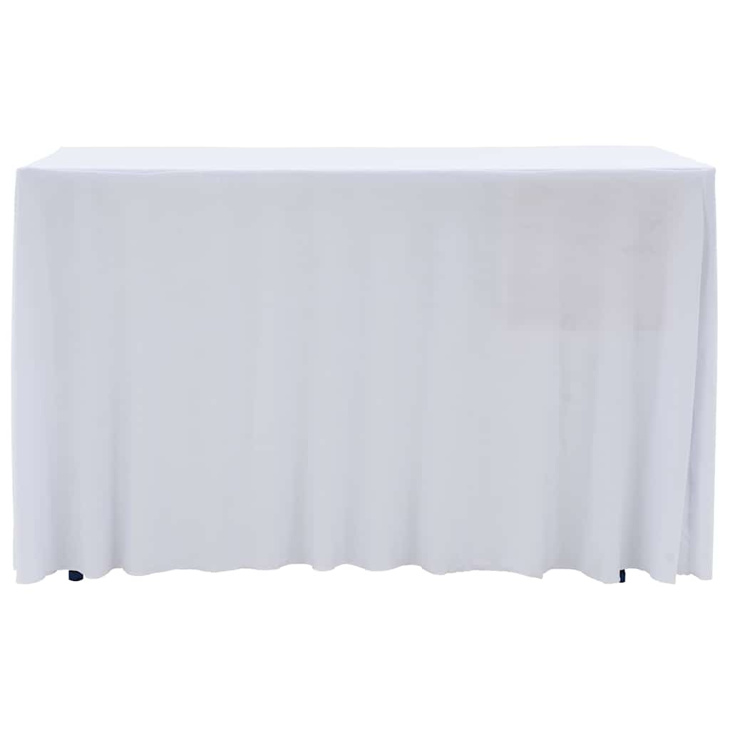 strækbare bordduge med skørt 2 stk. 183 x 76 x 74 cm hvid