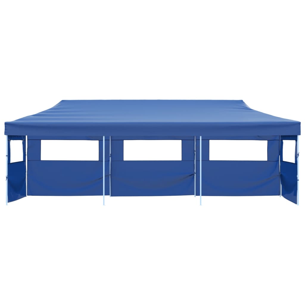 foldbart pop up-festtelt med 5 sidevægge 3 x 9 m blå