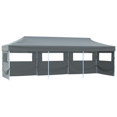 foldbart pop op-festtelt med 5 sidevægge 870x291x315 cm antracitgrå