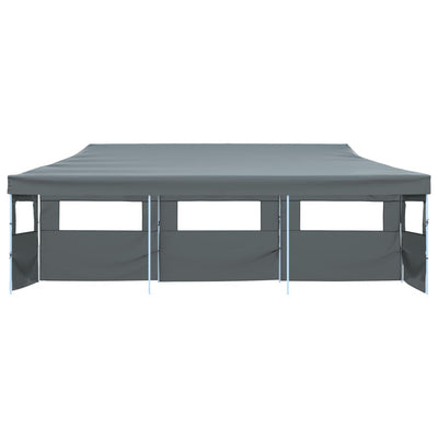 foldbart pop op-festtelt med 5 sidevægge 870x291x315 cm antracitgrå