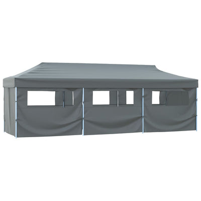 foldbart pop op-festtelt med 8 sidevægge 870x291x315 cm antracitgrå