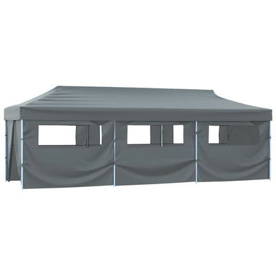 foldbart pop op-festtelt med 8 sidevægge 870x291x315 cm antracitgrå