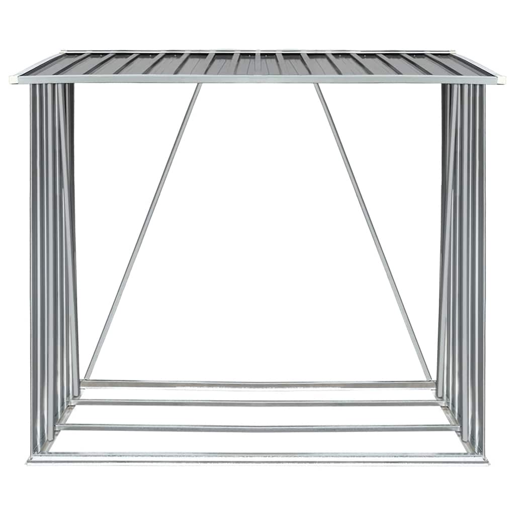 brændeskur til haven galvaniseret stål 163 x 83 x 154 cm grå