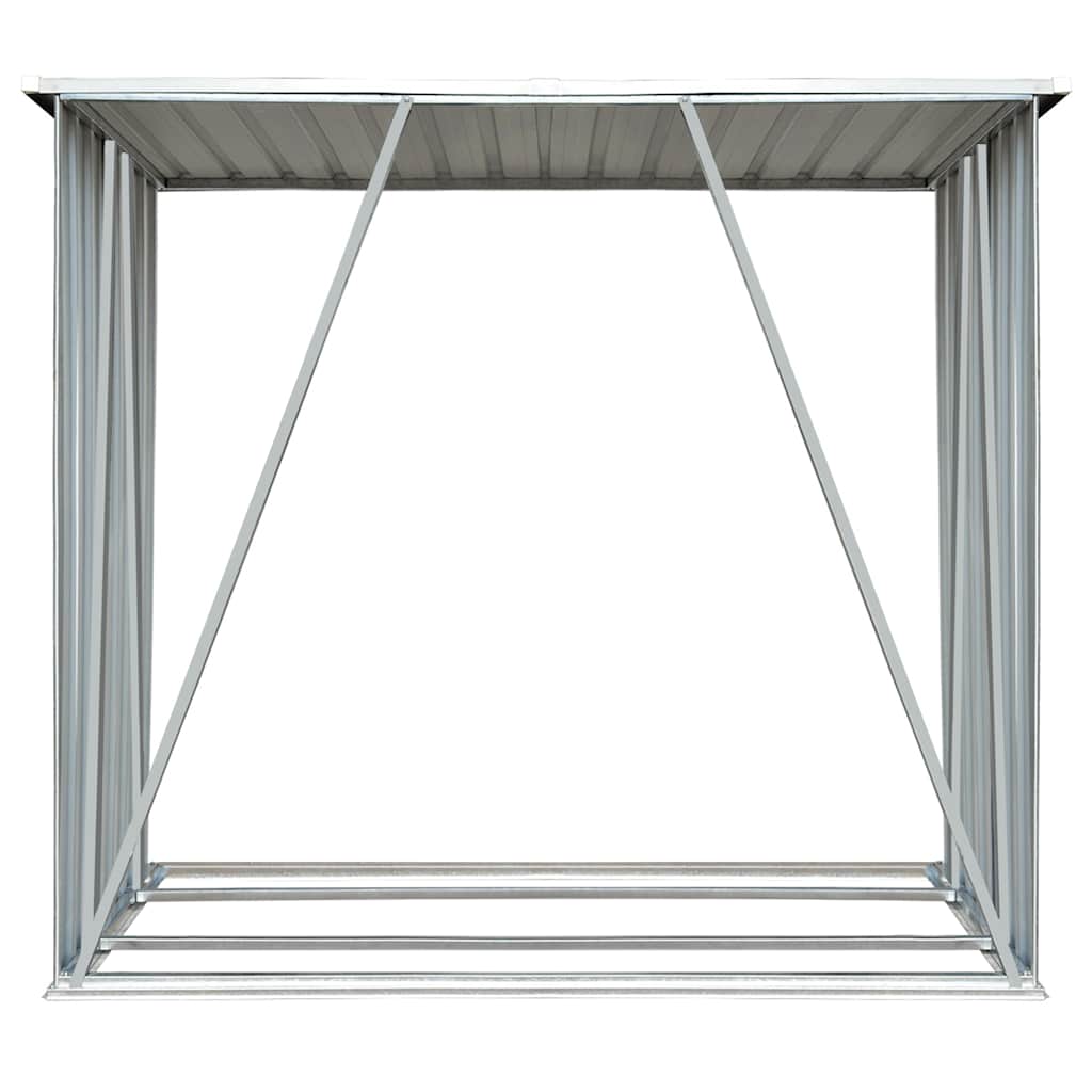 brændeskur til haven galvaniseret stål 163 x 83 x 154 cm grå