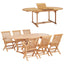 udendørs spisebordssæt 7 dele 150-200x100x75 cm  massivt teak