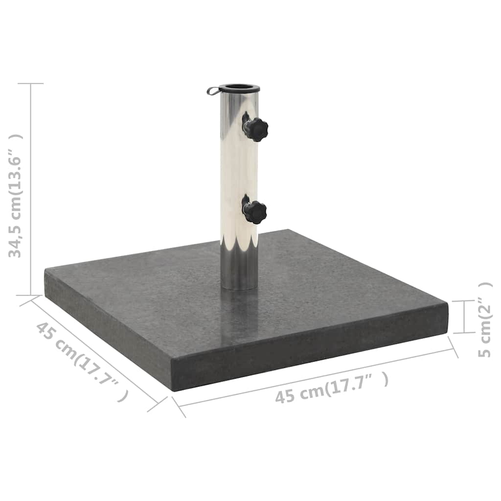 parasolfod 28,5 kg firkantet granit sort