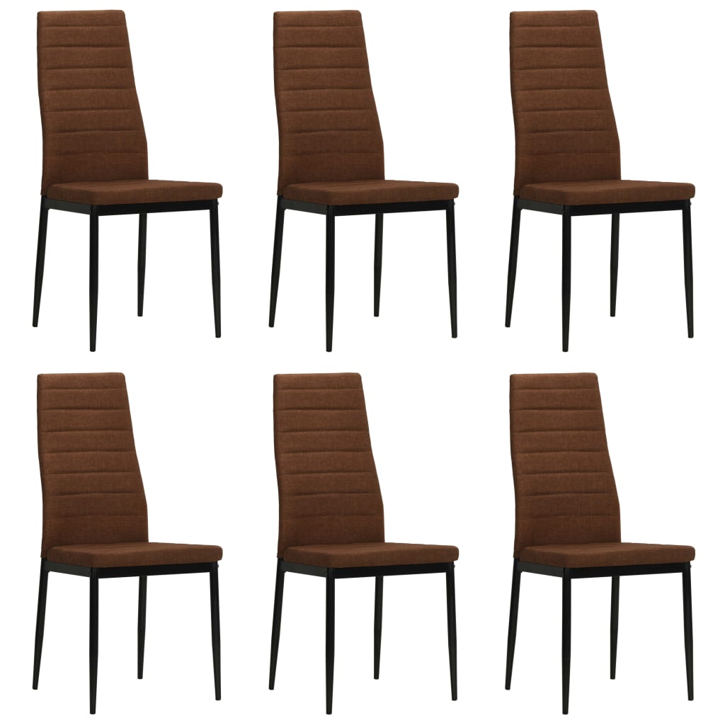 spisebordsstole 6 stk. stof brun