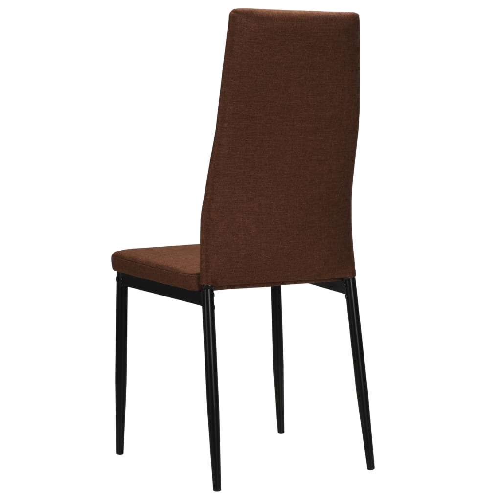 spisebordsstole 6 stk. stof brun