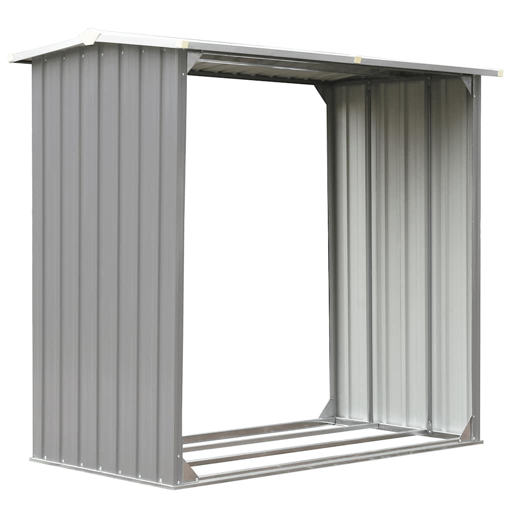 brændeskur til haven galvaniseret stål 172 x 91 x 154 cm grå