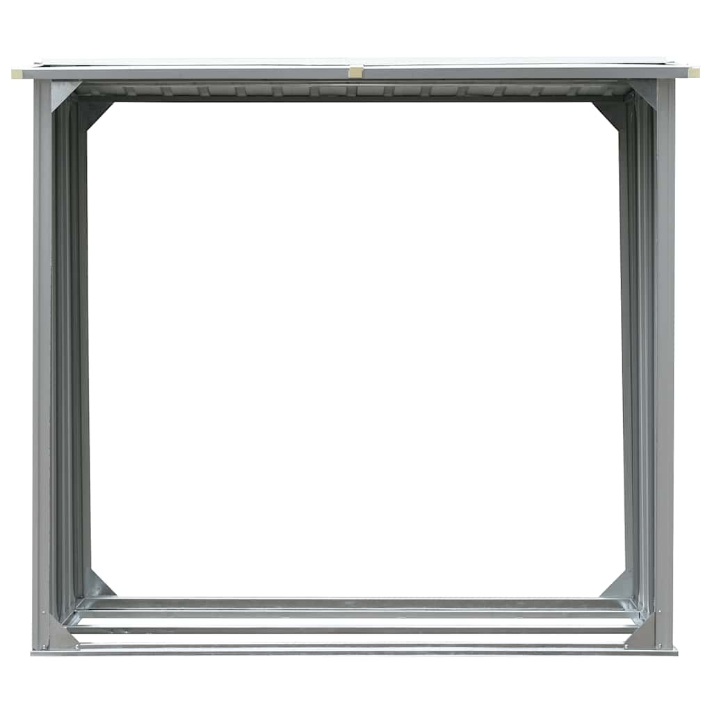brændeskur til haven galvaniseret stål 172 x 91 x 154 cm grå