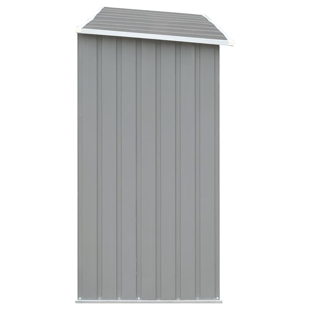brændeskur til haven galvaniseret stål 330x84x152 cm grå