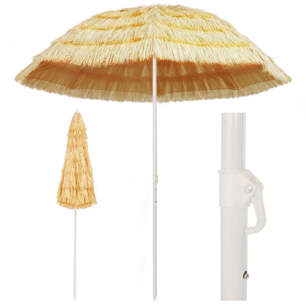 strandparasol Hawaii-stil 240 cm naturfarvet