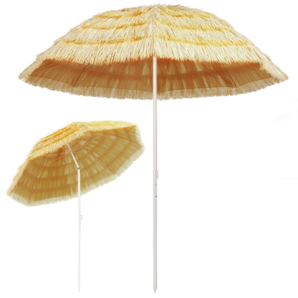 strandparasol Hawaii-stil 240 cm naturfarvet
