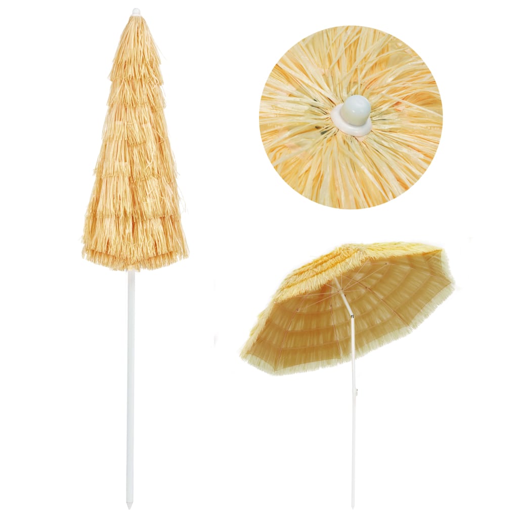 strandparasol Hawaii-stil 240 cm naturfarvet