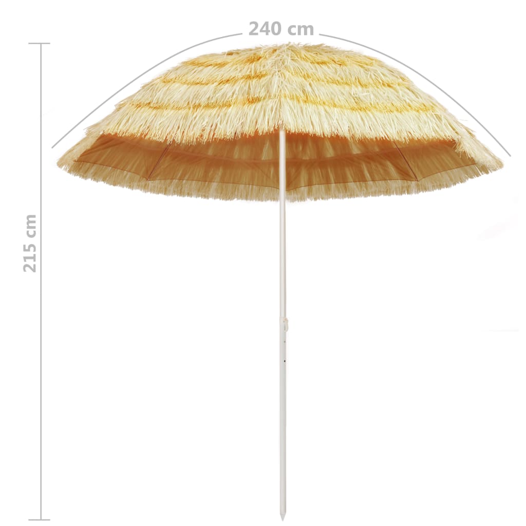 strandparasol Hawaii-stil 240 cm naturfarvet