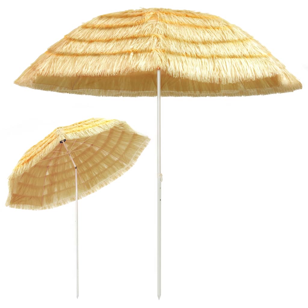 strandparasol Hawaii-stil 300 cm naturfarvet
