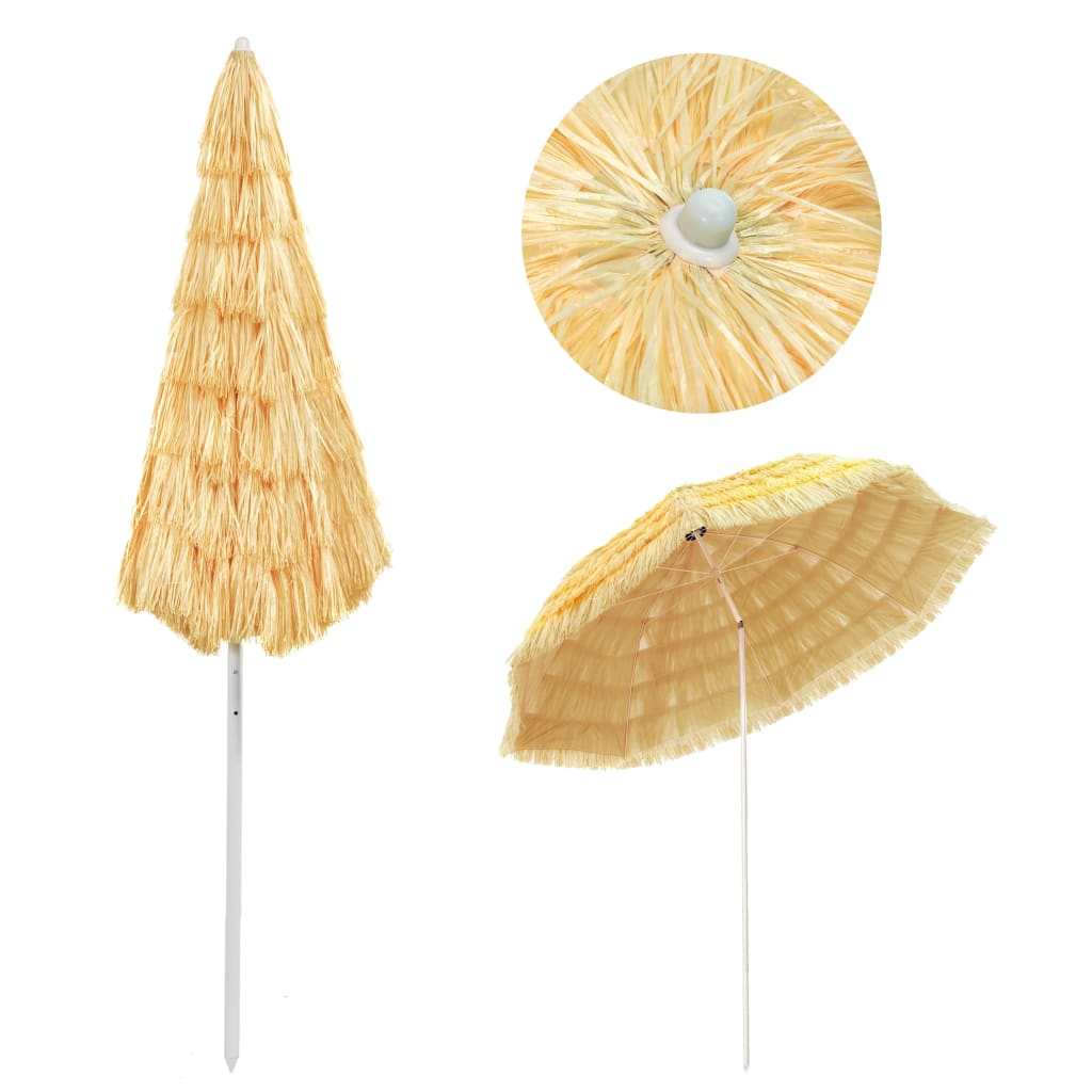 strandparasol Hawaii-stil 300 cm naturfarvet