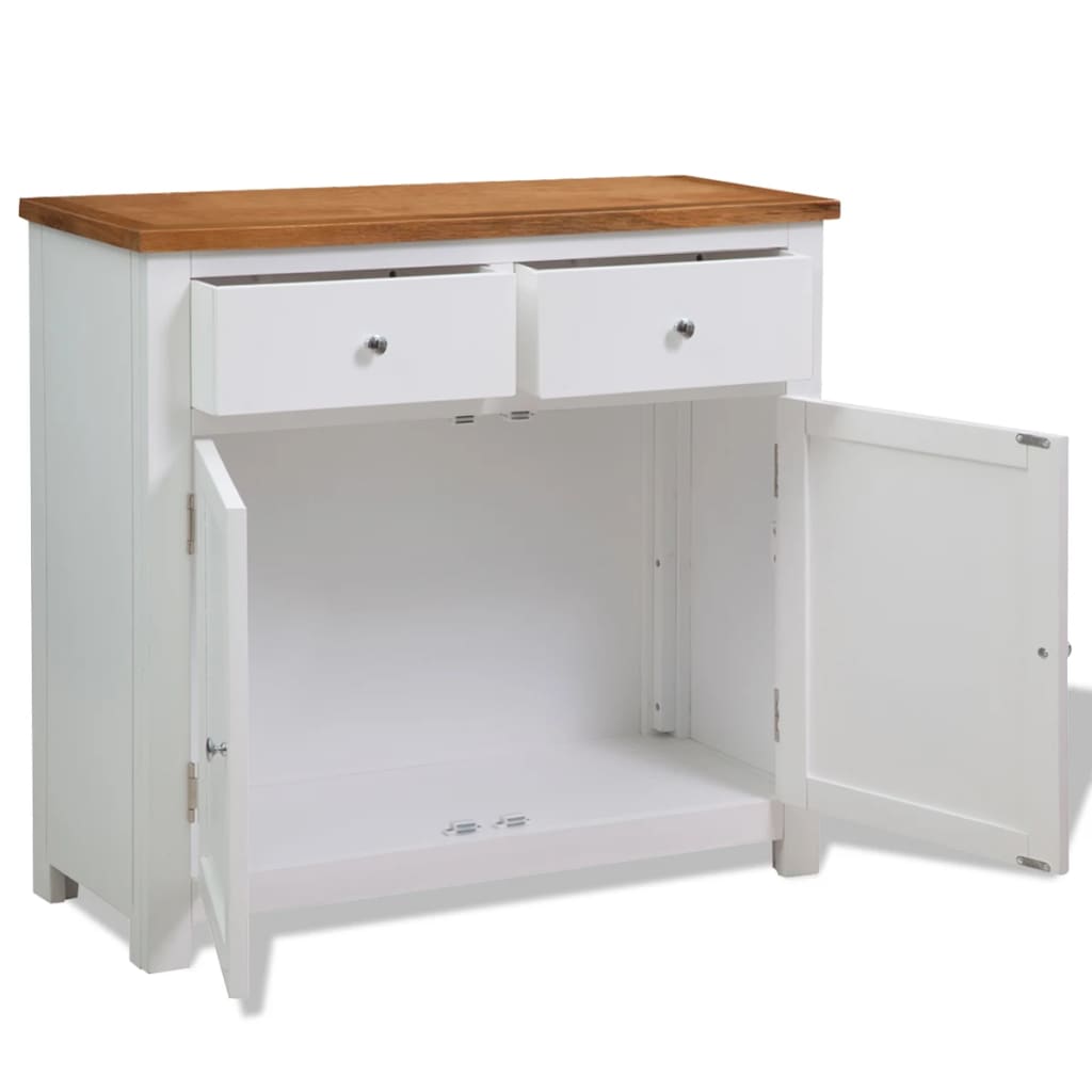 skænk 90x33,5x83 cm massivt egetræ