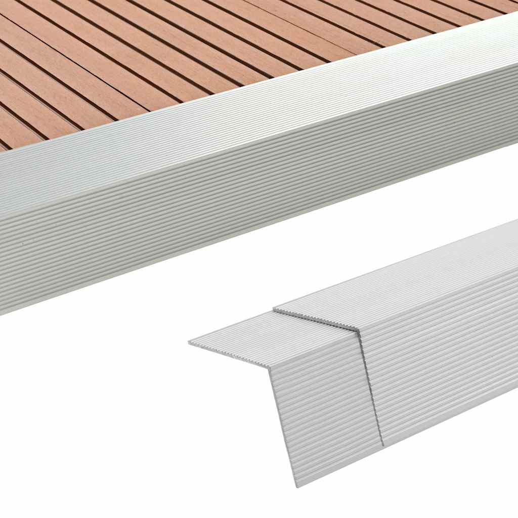 terrassevinkellister 5 stk. aluminium 170 cm sølvfarvet