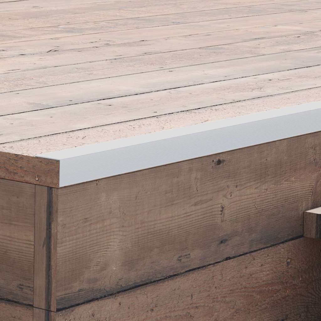 terrassevinkellister 5 stk. aluminium 170 cm sølvfarvet