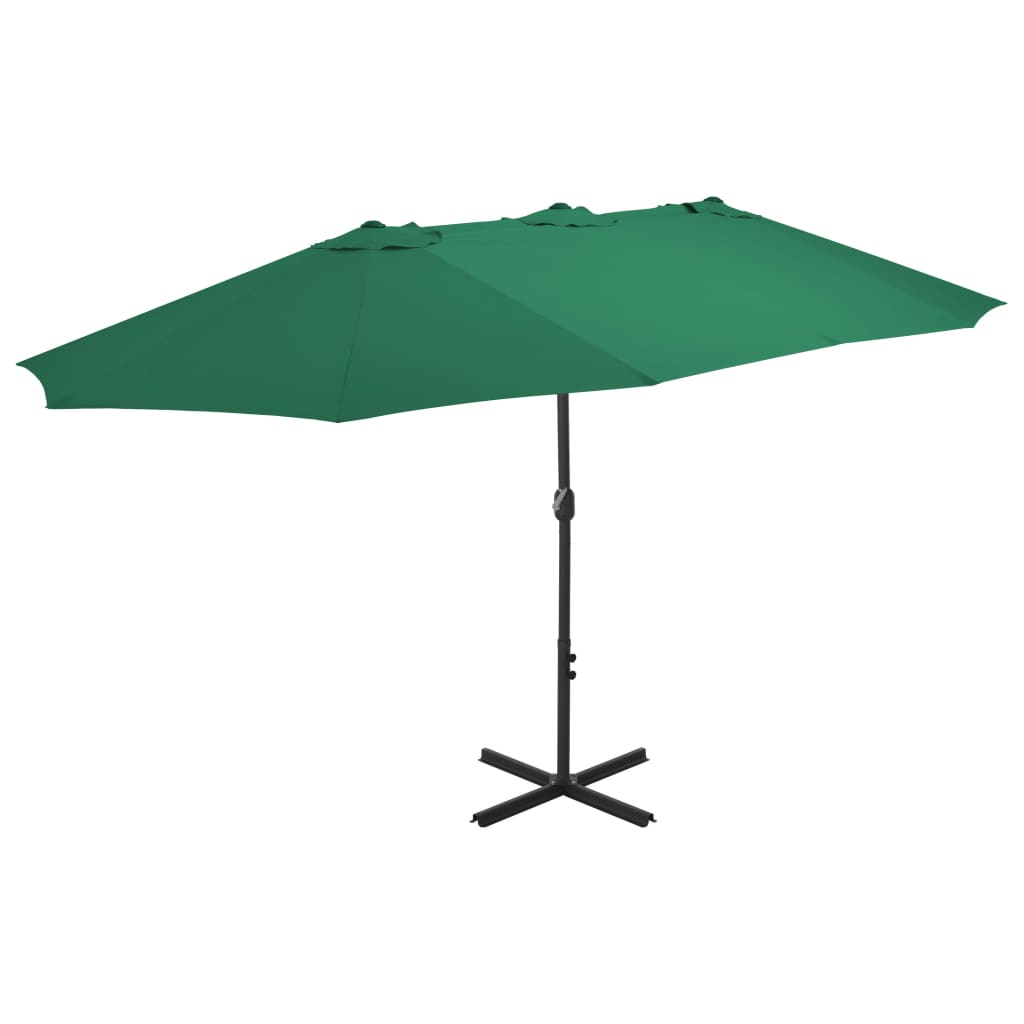 parasol med aluminiumsstang 460x270 cm grøn