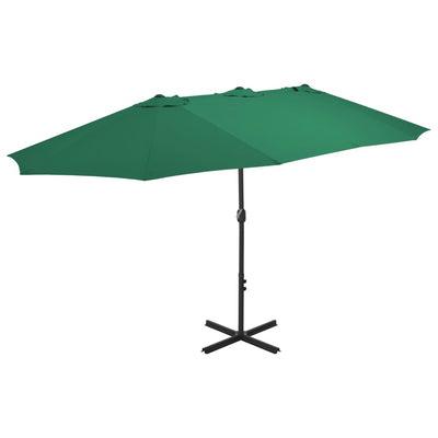 parasol med aluminiumsstang 460x270 cm grøn