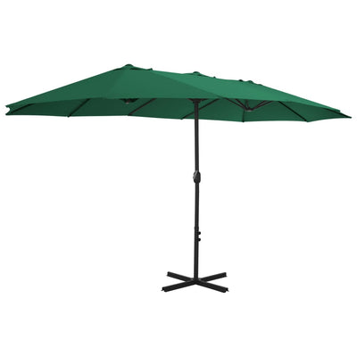 parasol med aluminiumsstang 460x270 cm grøn