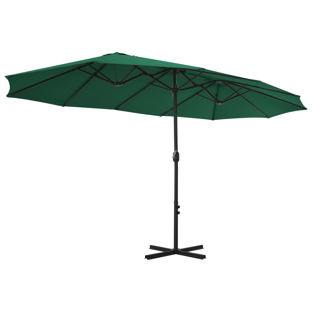 parasol med aluminiumsstang 460x270 cm grøn