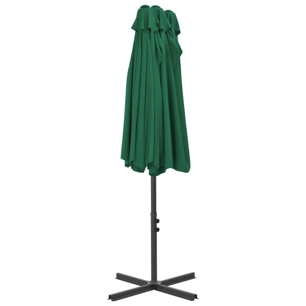 parasol med aluminiumsstang 460x270 cm grøn