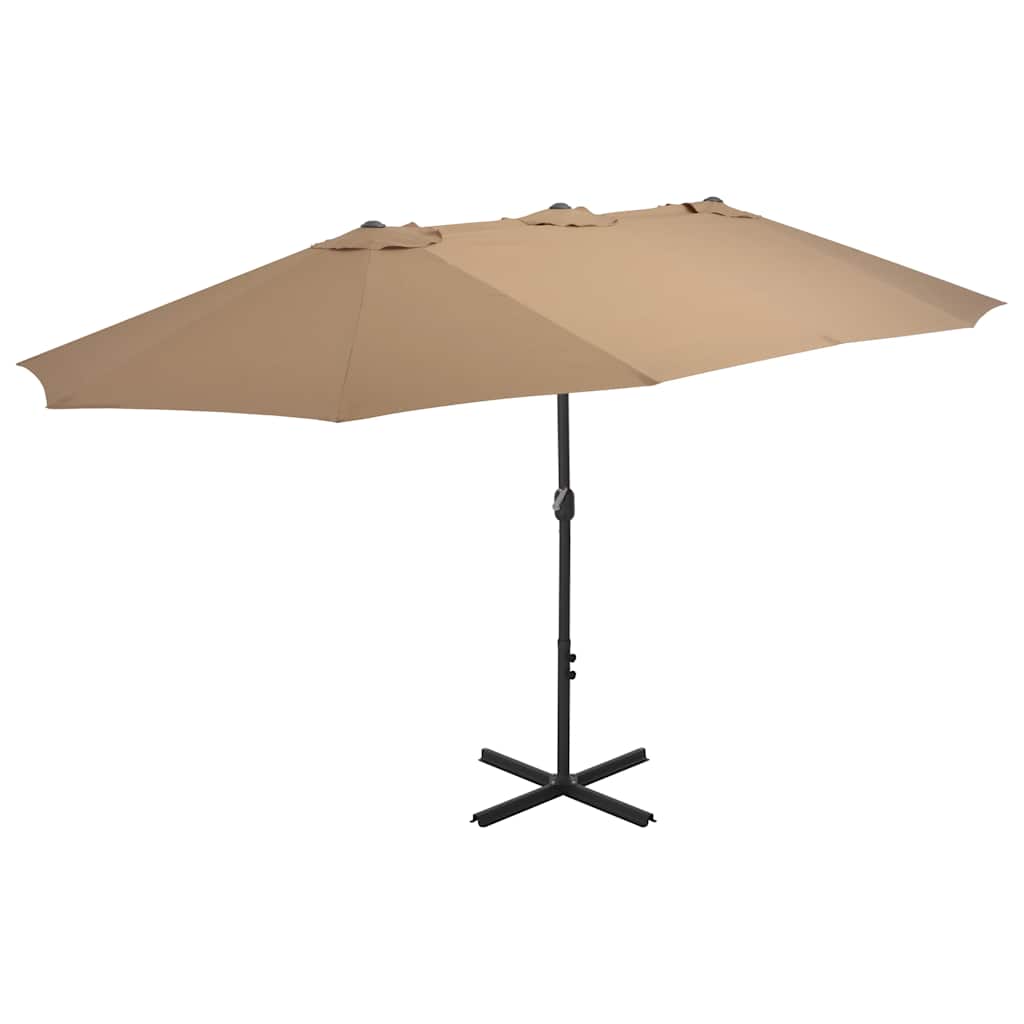 parasol 460x270 cm aluminiumsstang gråbrun