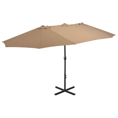 parasol 460x270 cm aluminiumsstang gråbrun