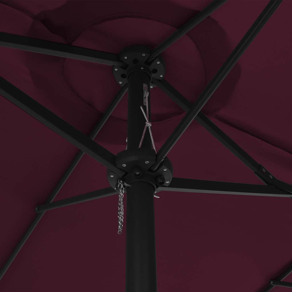 parasol 460x270 cm aluminiumsstang bordeauxrød