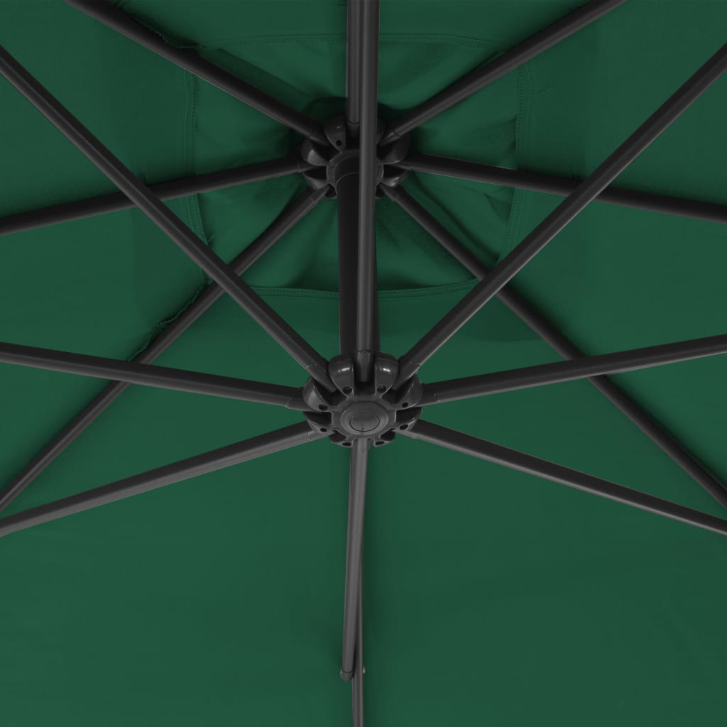 hængeparasol 300 cm stålstang grøn