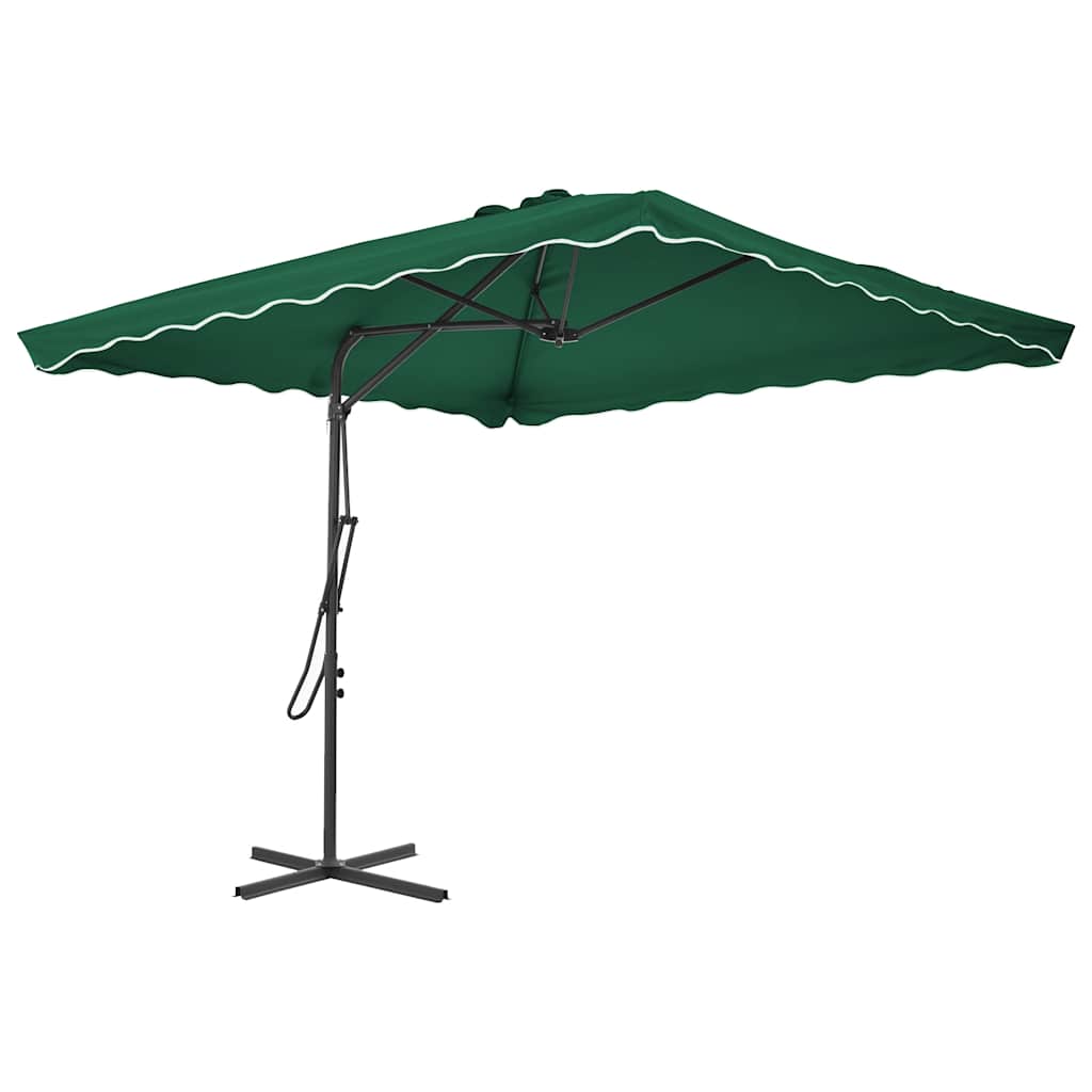 parasol 250x250 cm stålstang grøn