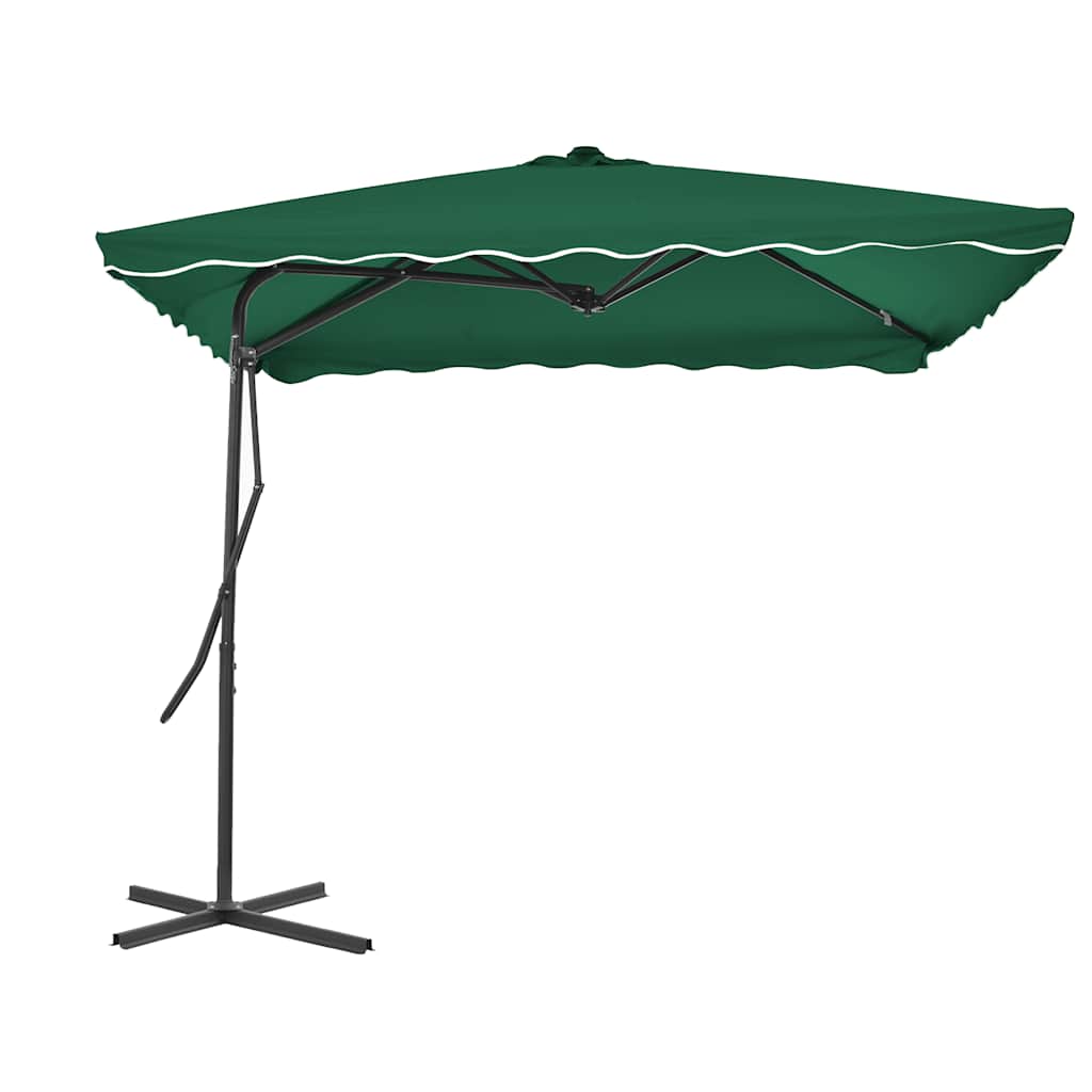 parasol 250x250 cm stålstang grøn