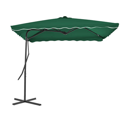 parasol 250x250 cm stålstang grøn