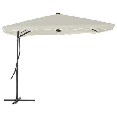 parasol 250x250 cm stålstang sandfarvet