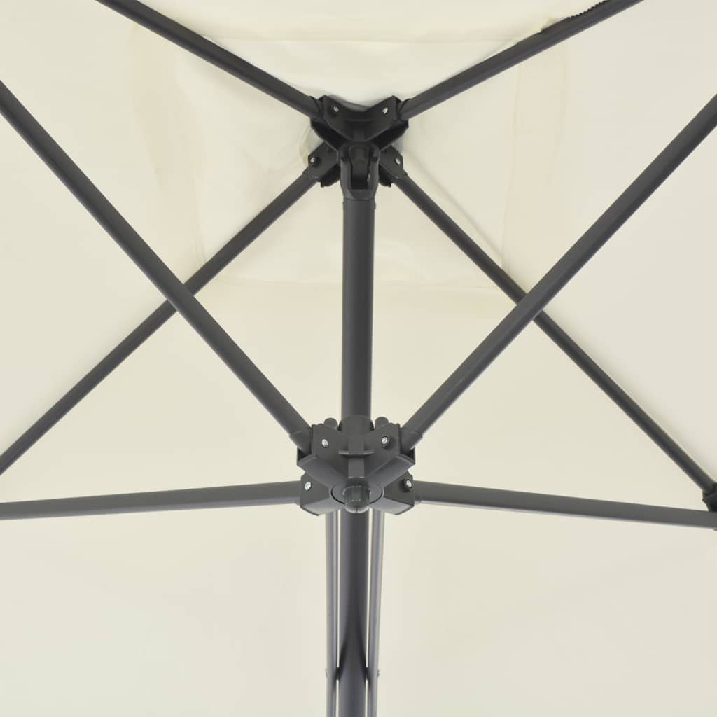 parasol 250x250 cm stålstang sandfarvet