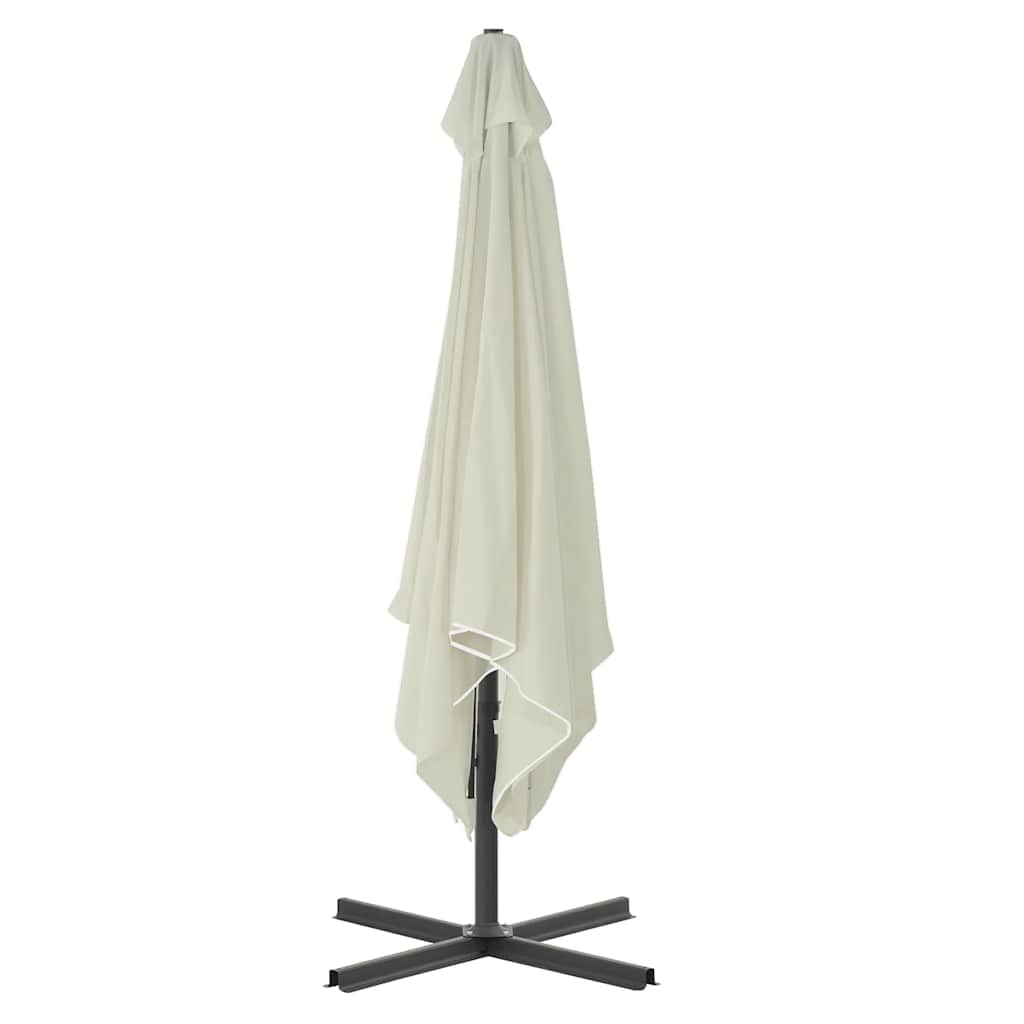 parasol 250x250 cm stålstang sandfarvet