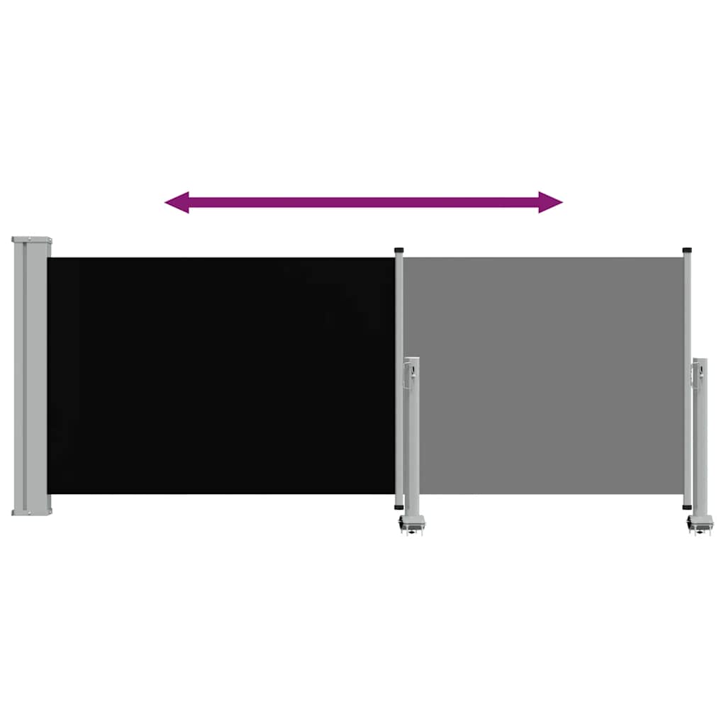 sammenrullelig sidemarkise til terrassen 100 x 300 cm sort