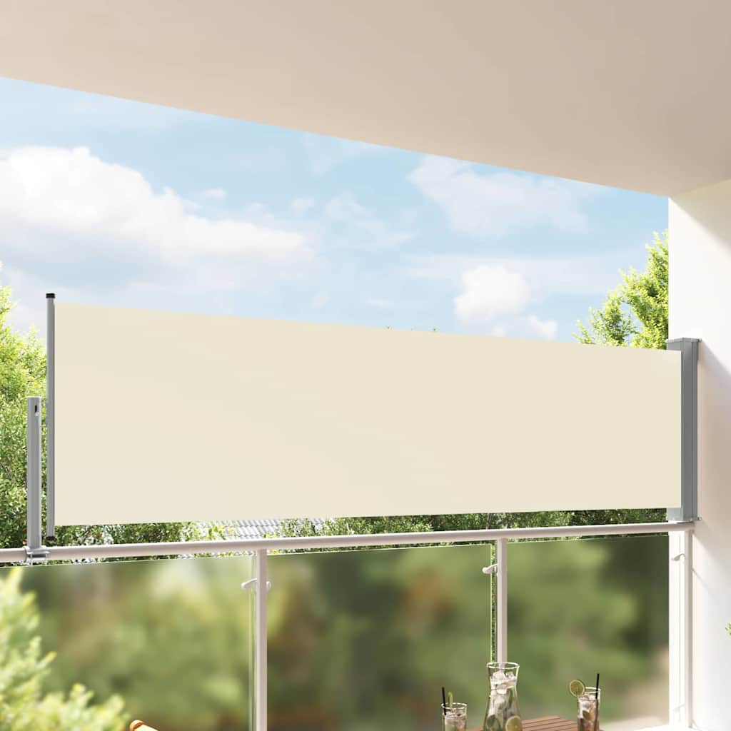 sammenrullelig sidemarkise 100 x 300 cm cremefarvet