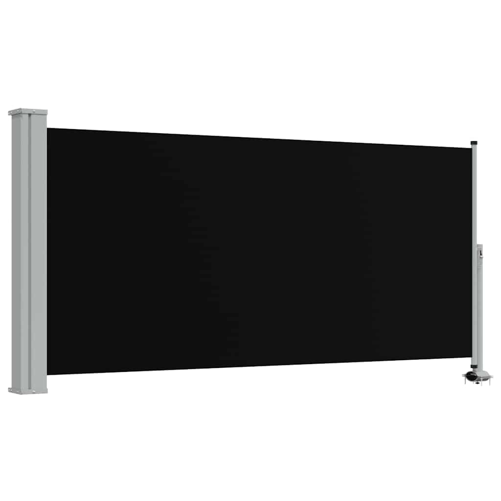 sammenrullelig sidemarkise til terrassen 120 x 300 cm sort