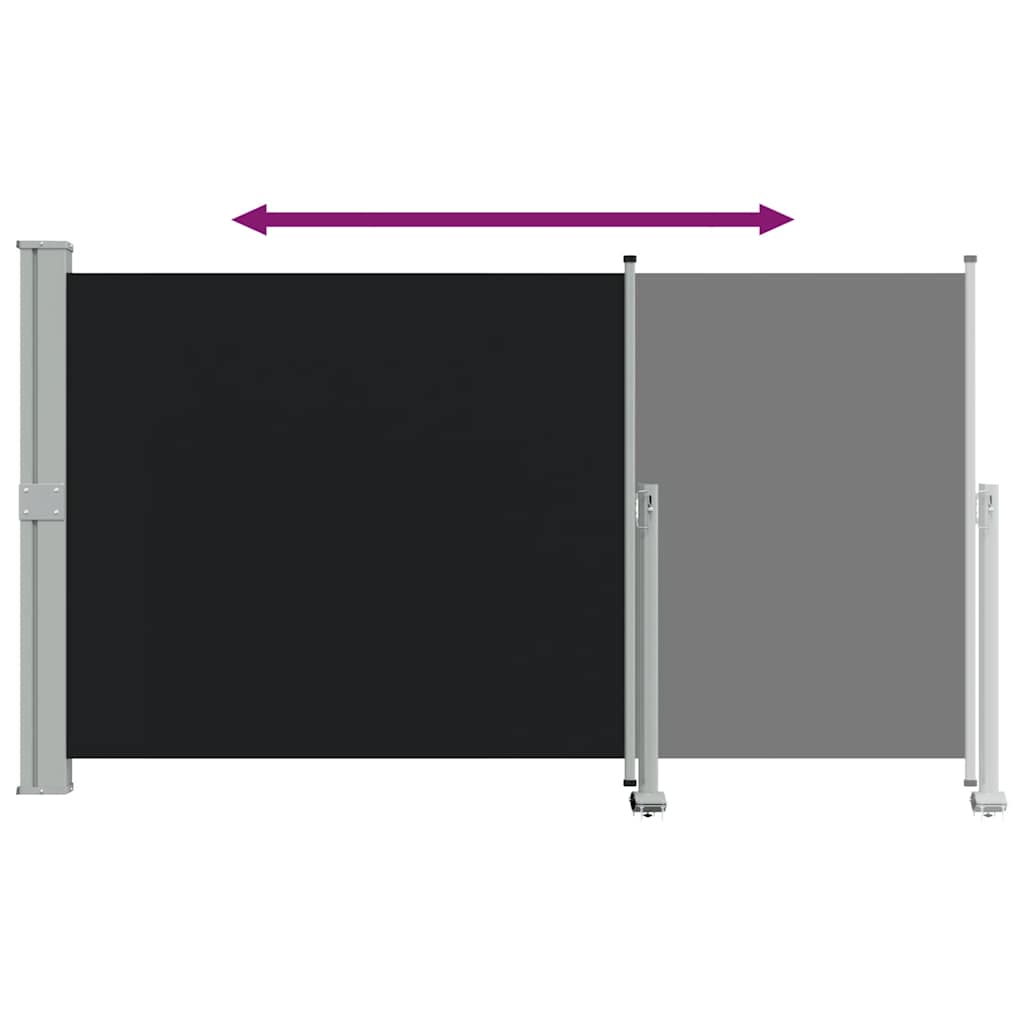 sammenrullelig sidemarkise til terrassen 140 x 300 cm sort