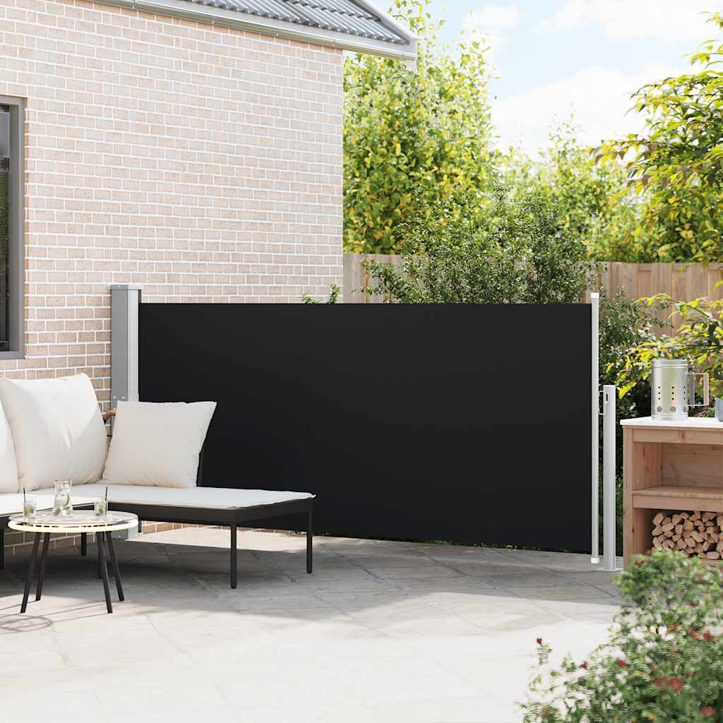 sammenrullelig sidemarkise 140x314 cm sort