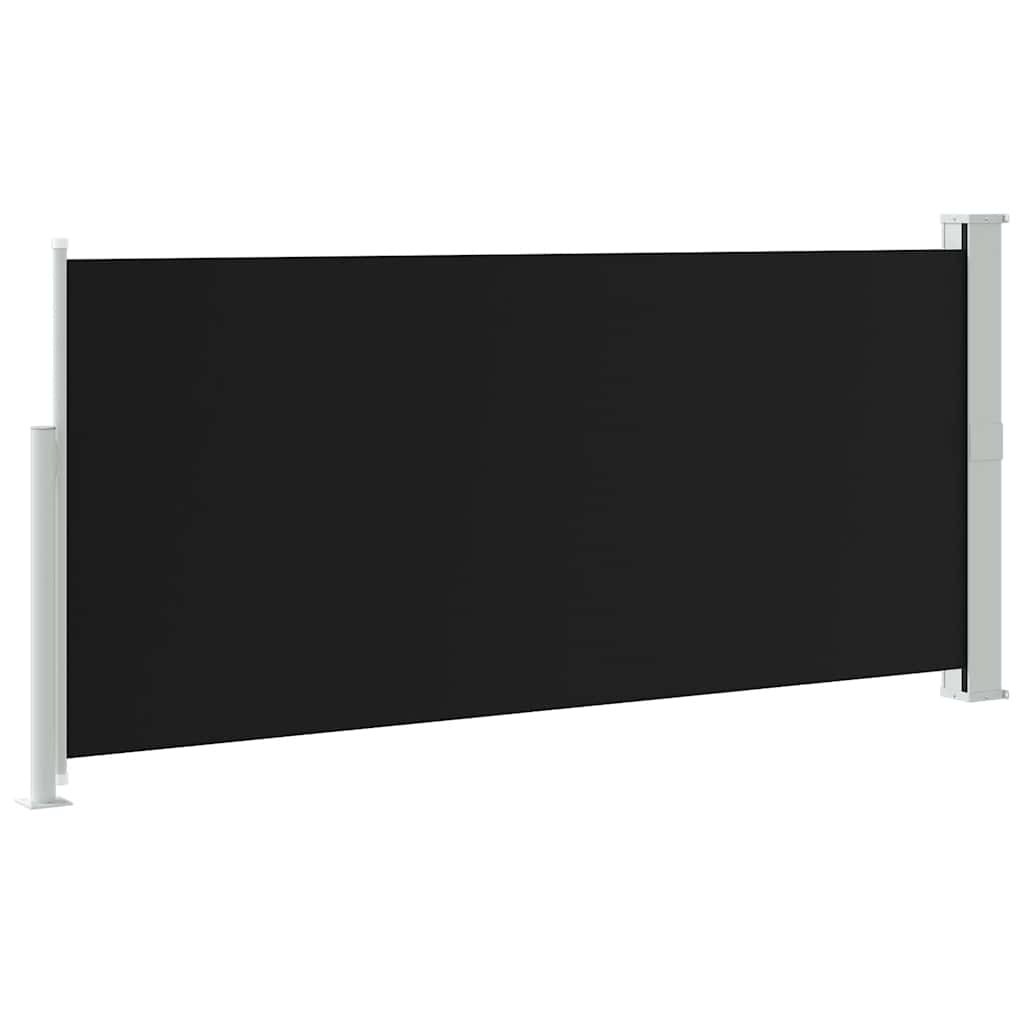 sammenrullelig sidemarkise 140x314 cm sort