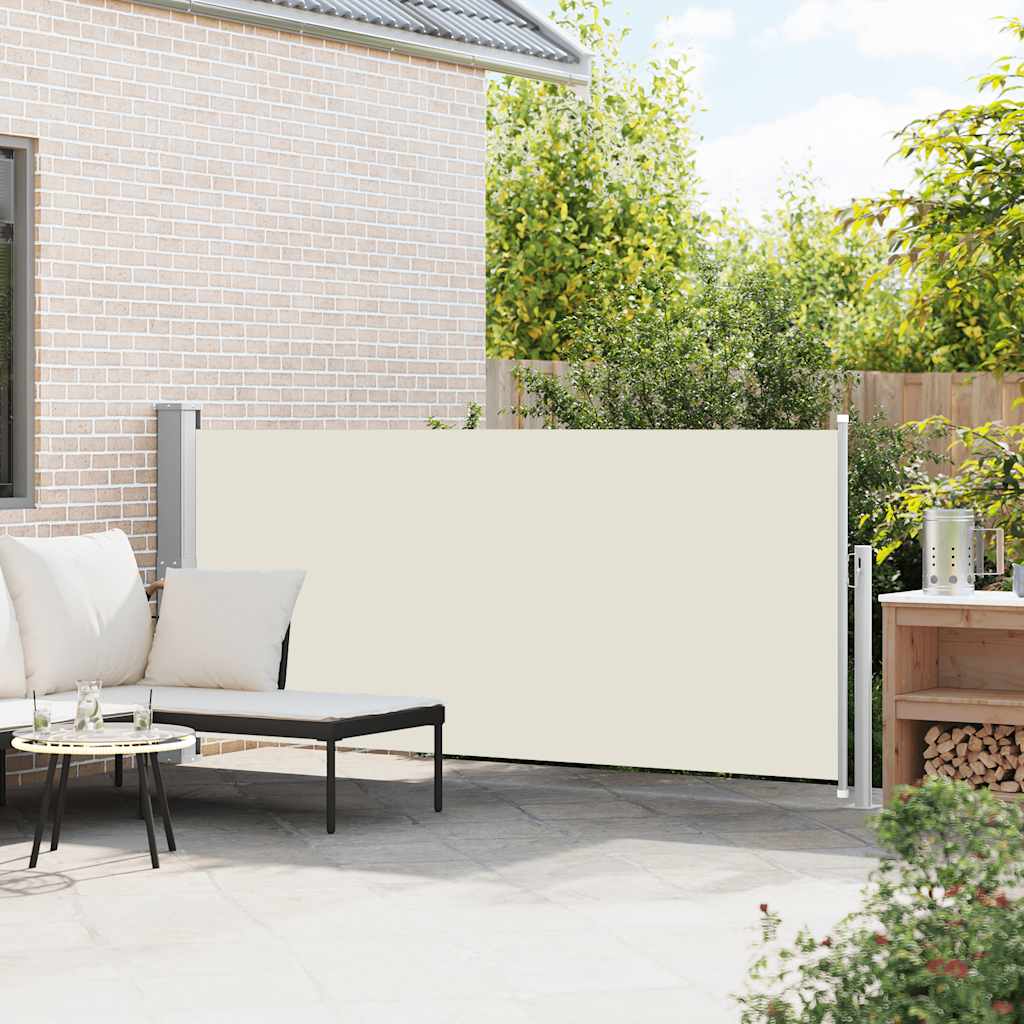 sammenrullelig sidemarkise 140 x 314 cm cremefarvet