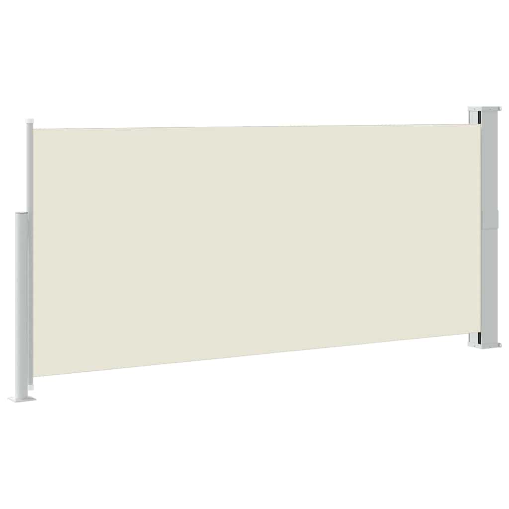 sammenrullelig sidemarkise 140 x 314 cm cremefarvet