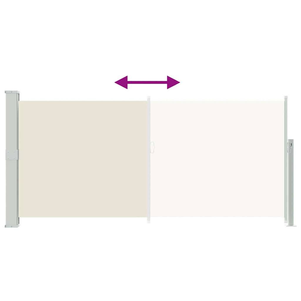 sammenrullelig sidemarkise 140 x 314 cm cremefarvet