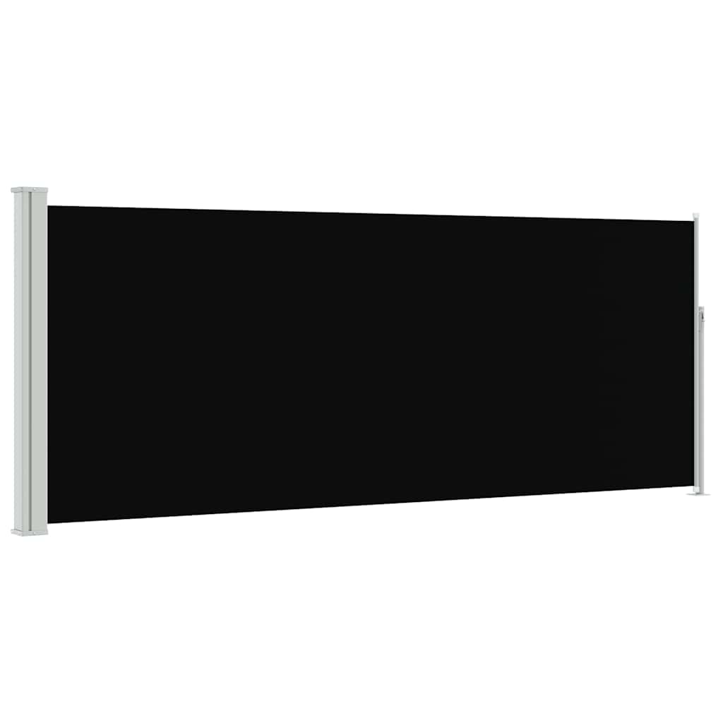 sammenrullelig sidemarkise 117x314 cm sort